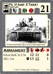Tiger I Unit Card